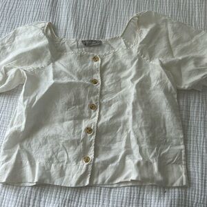 Everlane Linen White Top